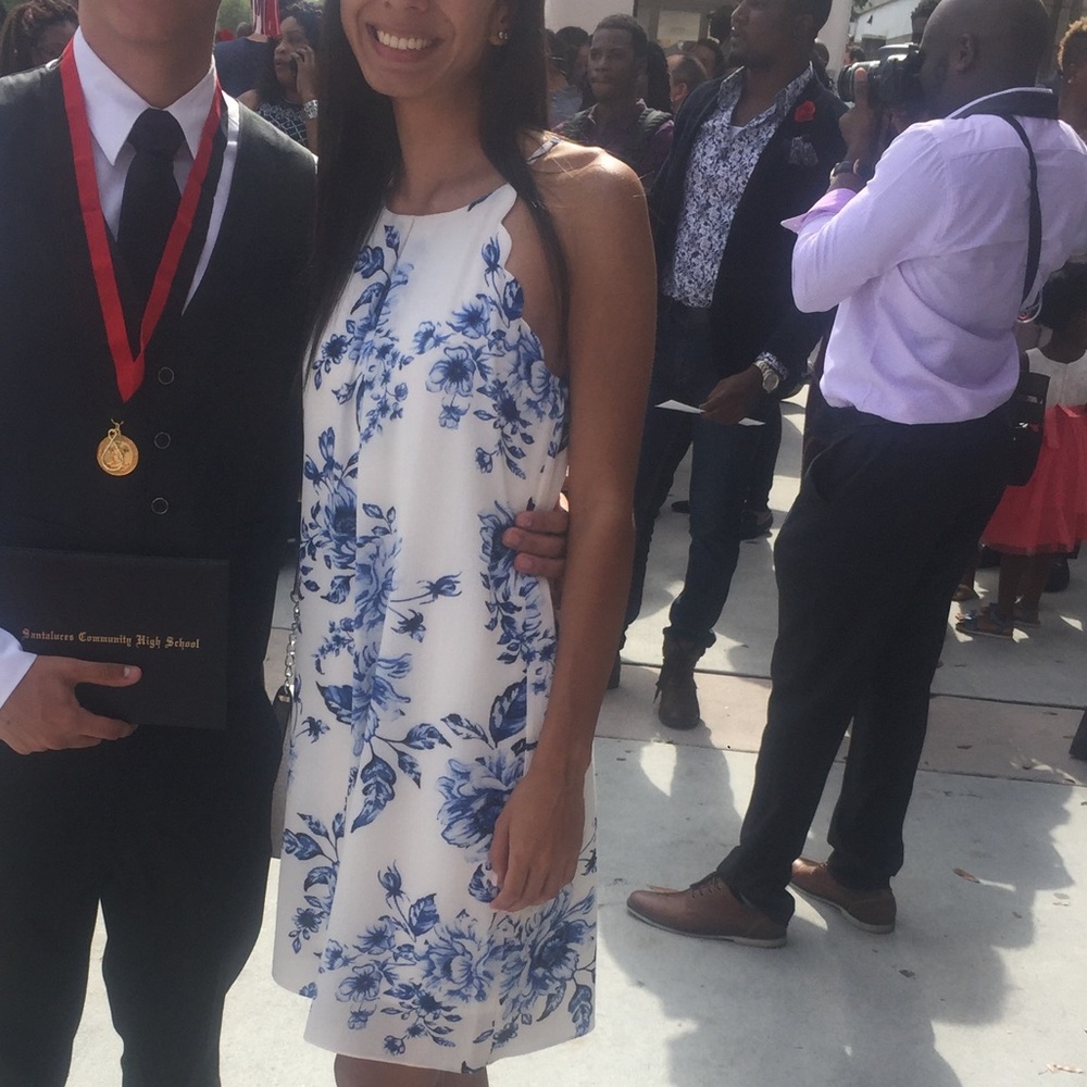 BCX Blue flower dress